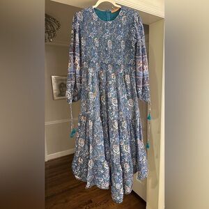 Oliphant Long Sleeve Smocked Maxi Dress